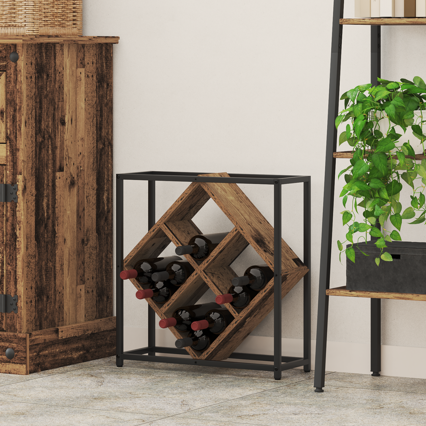 Vyno stovas Sena mediena 51 x 18 x 52.5 cm Apdirbta mediena