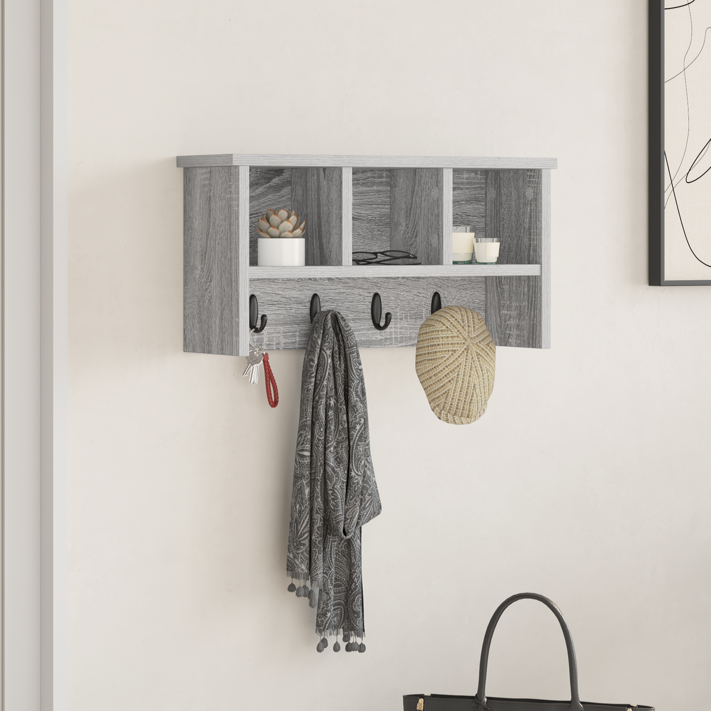 Prikabinamas paltas Pilka sonoma ąžuolo 50 x 16 x 26 cm