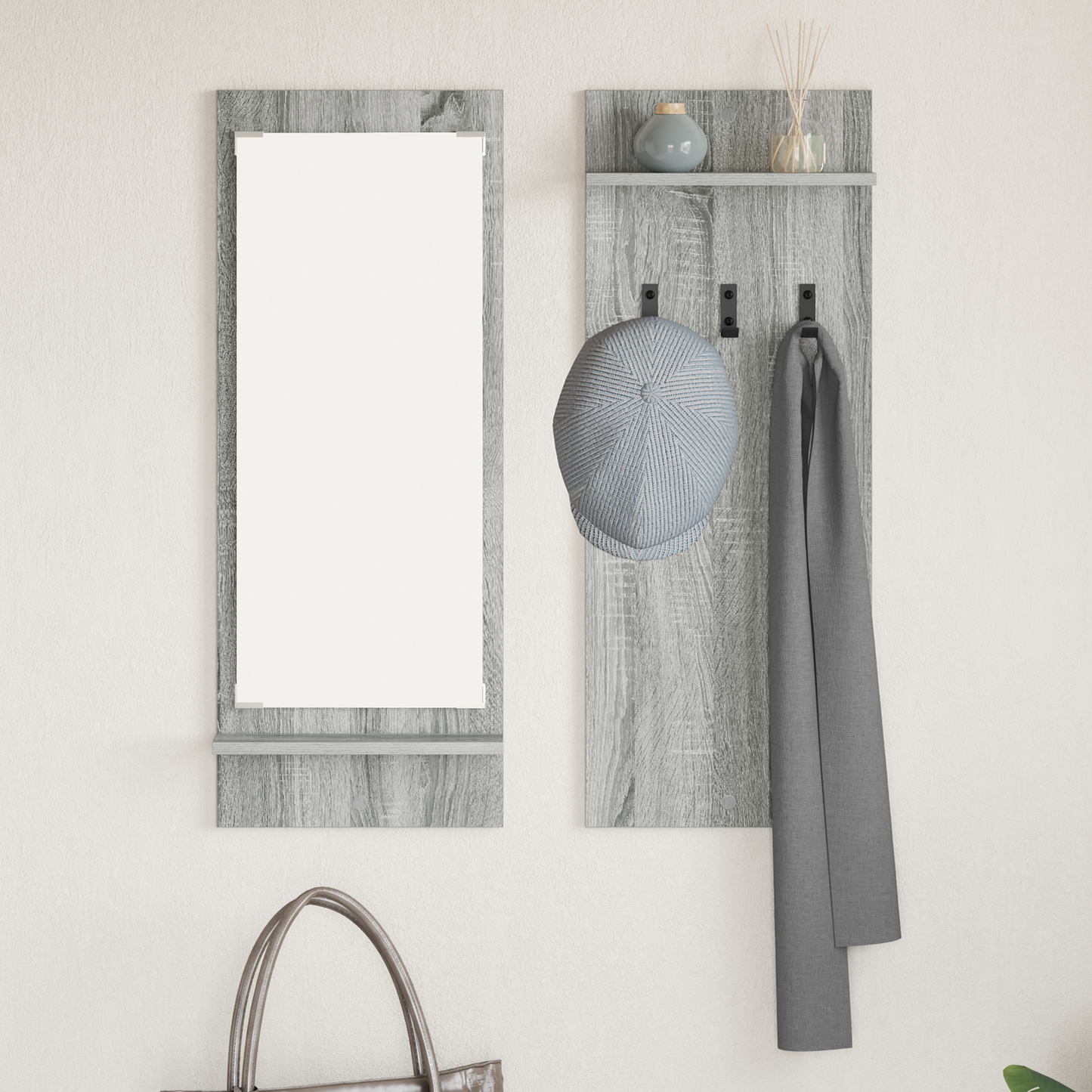 Prikabinamas paltas su lentyna Pilkas Sonoma 70 x 10 x 90 cm
