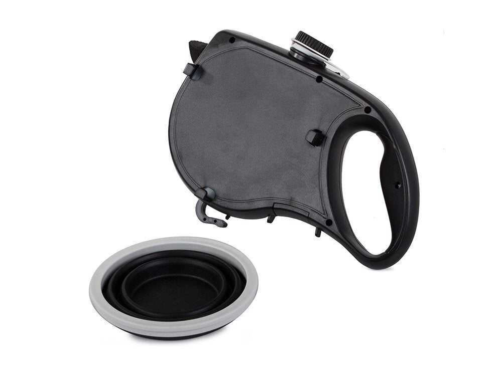 Kačių / šunų pavadėlis su vandens gertuvės talpa – 5 viename