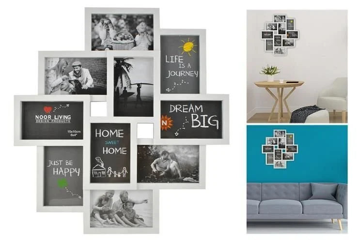 3D nuotraukų rėmelis, 10 dalių, daugiafunkcis ( Balta)