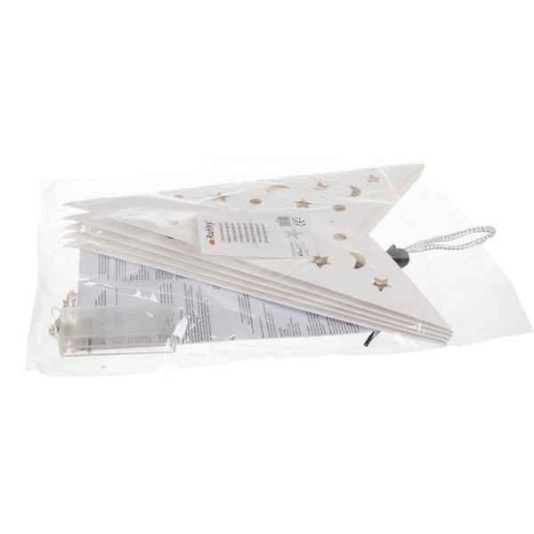 3D LED Kalėdinė popierinė žvaigždė – 60 cm