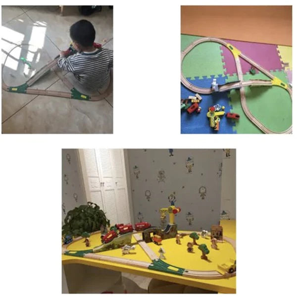 Medinis geležinkelio rinkinys (57 elementai, 3,2 m bėgiai)