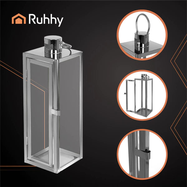 Sidabriniai žibintai  – elegancija ir jaukumas bet kuriai erdvei  3 vnt. (63/49/38 cm)