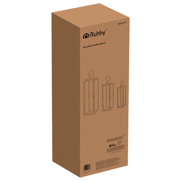 Sidabriniai žibintai  – elegancija ir jaukumas bet kuriai erdvei  3 vnt. (63/49/38 cm)