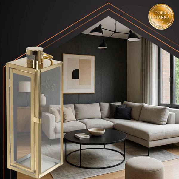 Auksiniai žibintai   – elegancija ir šviesa Jūsų erdvei 3 vnt. (63/49/38 cm)