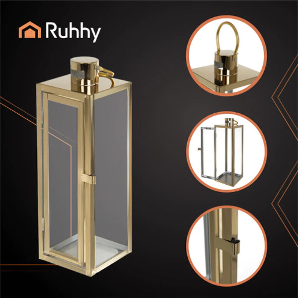 Auksiniai žibintai   – elegancija ir šviesa Jūsų erdvei 3 vnt. (63/49/38 cm)