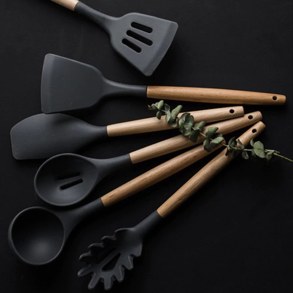 Silikoninių virtuvės įrankių rinkinys, 12 vnt.