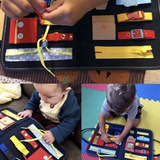 Motorinius įgūdžius lavinantis žaislas – portfelis