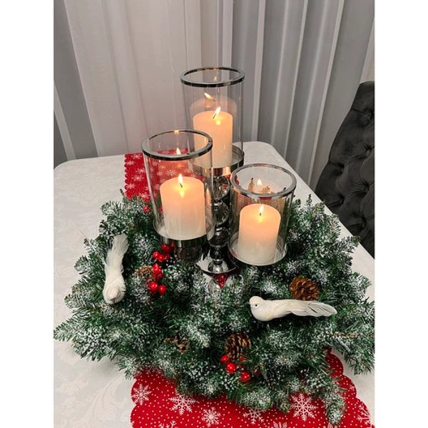 Snieguotas kalėdinis vainikas – dekoracija (45 cm)