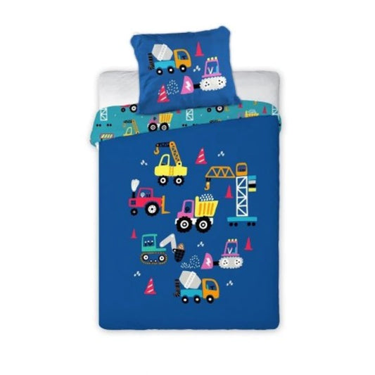 Kūdikių patalynės komplektas su automobiliais  (100x135, 2 dalių)