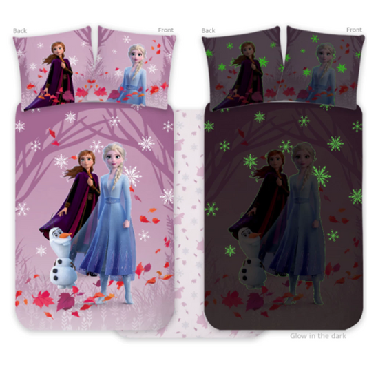 Kūdikių patalynės komplektas Disney Frozen (švyti tamsoje, 100x135 cm, 2 dalių)