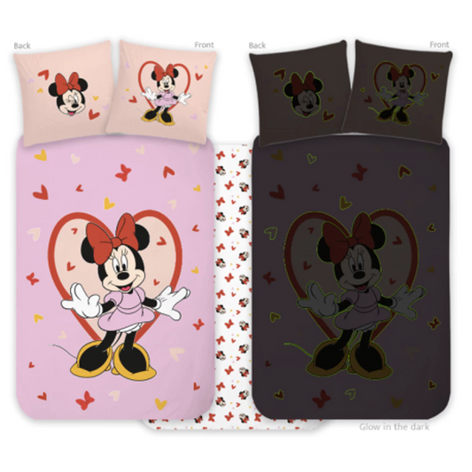 Kūdikių patalynės komplektas Disney Minnie (švyti tamsoje), 100x135 cm, 2 dalių