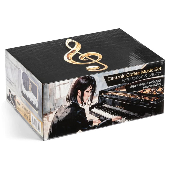 Puodelis su lėkštute ir šaukšteliu Muzikos mylėtojui